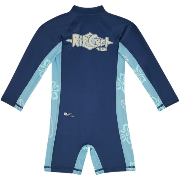 2026 Rip Curl Junior Ride The Wave UPF Long Sleeve Sunsuit 129TRV - Light Navy